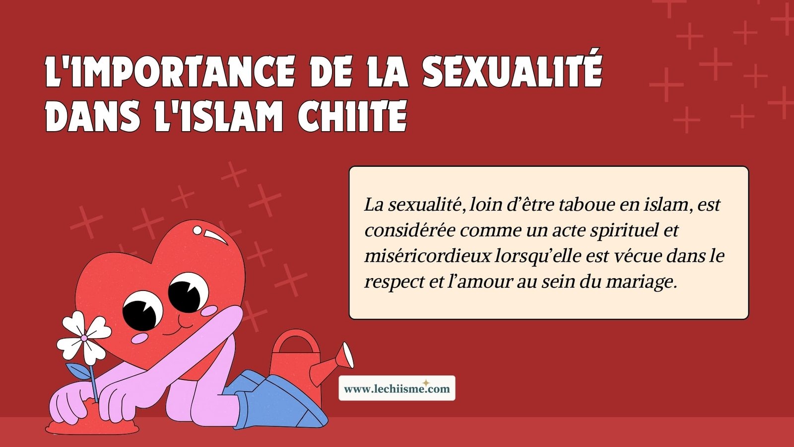 La sexualité dans le couple selon l’islam chiite est un acte d’amour et de spiritualité, encadré par le respect mutuel, la pudeur et la recherche du plaisir partagé.