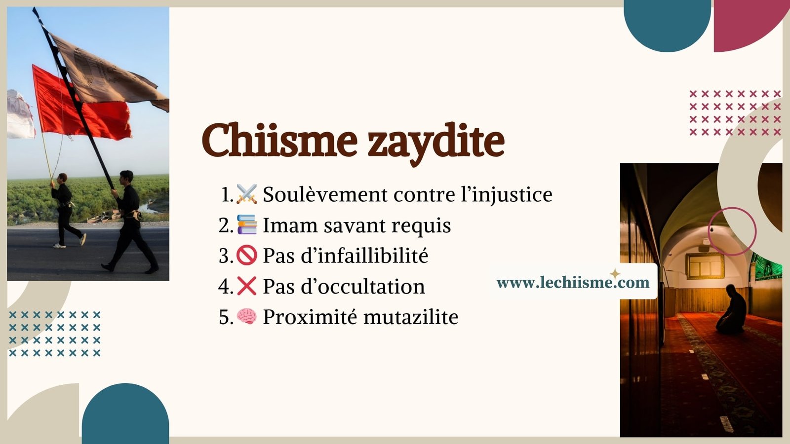 Présentation du chiisme zaydite : Imamat actif, absence d’infaillibilité, rejet de l’occultation et influence au Yémen